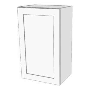 Wall cabinet with door: 6" to 24" wide, 30" high, 12" deep. 2 adjustable shelves.
