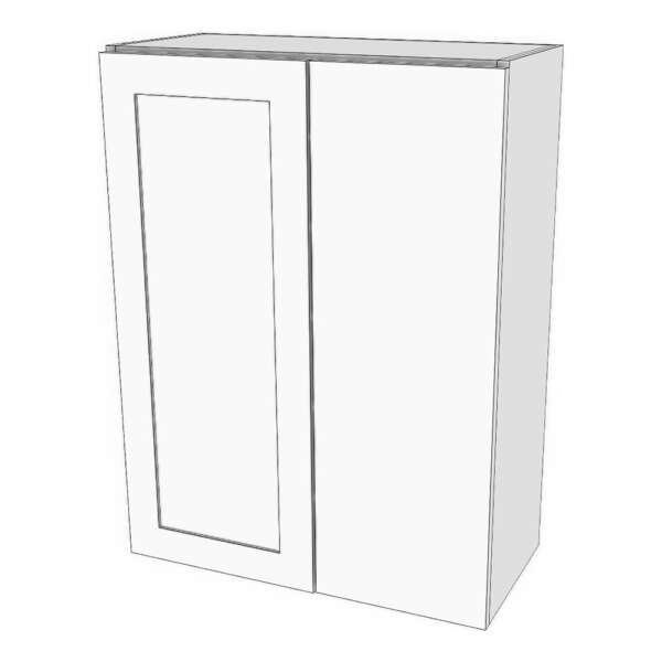 Wall corner blind right cabinet. 21" to 33" wide 12" deep, 36" high. Door on left with 12" blind panel on right. Designed to install 3" away from wall corner. Modifying cabinet width modifies door width. Panel size will stay the same. 3 adjustable shelves.