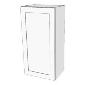 Wall cabinet with door: 6" to 24" wide, 36" high, 12" deep. 3 adjustable shelves. *Double shaker door will be flat slab if 7" or less